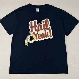 Vintage Washington Redskins Hail Yeah T-Shirt Mens XL Black Heavyweight
